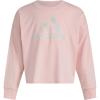 imageadidas Girls Long Sleeve Waist Crew Tee TShirtPink With Multicolor