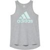 imageadidas Girls Sleeveless Lapped Heather Tank TopMedium Grey Heather