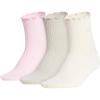 imageadidas womens Ruffle Socks 3 Pairs Frilly Cuff Quarter Ankle HeightClear PinkWonder Alumina GreyWonder White