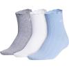 imageadidas womens Ruffle Socks 3 Pairs Frilly Cuff Quarter Ankle HeightHeather GreyWhiteGlow Blue