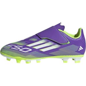 imageAdidas UnisexChild F50 Club Hook amp Loop Firm GroundMulti GroundPurple RushWhiteLucid Lemon