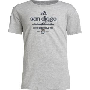 imageAdidas UnisexChild San Diego Fc Vintage World PreGame Short Sleeve TShirtMedium Grey Heather