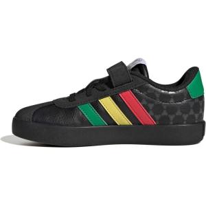 imageAdidas UnisexChild Vl Court 30 Elastic Lace amp StrapBlackGreenPure Ruby