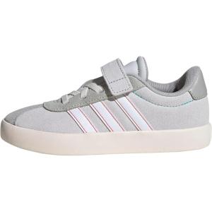 imageAdidas UnisexChild Vl Court 30 Elastic Lace amp StrapDash GreyWhiteLime Burst