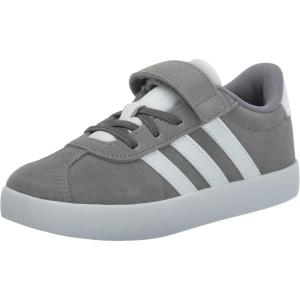 imageAdidas UnisexChild Vl Court 30 Elastic Lace amp StrapGreyWhiteGrey