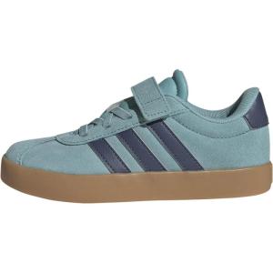 imageAdidas UnisexChild Vl Court 30 Elastic Lace amp StrapMint TonPreloved InkSilver Metallic