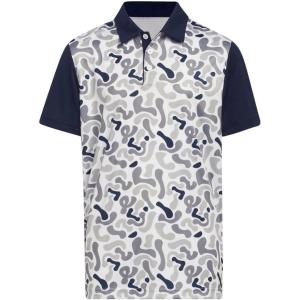 imageadidas Boys Camouflage Printed Golf Polo ShirtCollegiate Navy