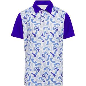 imageadidas Boys Camouflage Printed Golf Polo ShirtLucid Blue