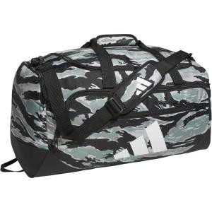imageadidas Defender 5 Duffel Bag  Premium Duffle for Sports Gym amp TravelEssential Camo Silver GreenBlackBlack