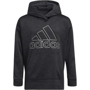 imageadidas Girls Badge of Sport Mlange Fleece Pullover HoodieBlack Heather
