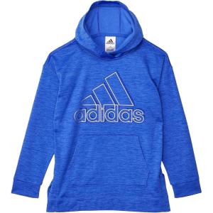 imageadidas Girls Badge of Sport Mlange Fleece Pullover HoodieSonic Ink Heather