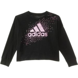 imageadidas Girls Long Sleeve Waist Crew Tee TShirtBlackPurple