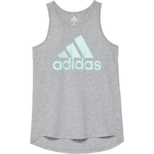 imageadidas Girls Sleeveless Lapped Heather Tank TopMedium Grey Heather