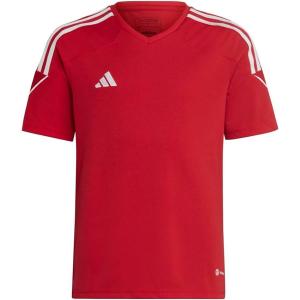 imageadidas Kids Boys Tiro23 V Neck Short Sleeve Jersey Soccer Cleats  BlueTeam Power RedWhite