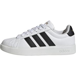 imageadidas Womens Streettalk Lace Up Sneakers Shoes Casual  WhiteWhiteBlackGold Metallic