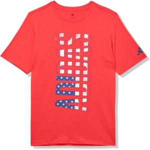 imageadidas babyboys Short Sleeve Patriotic USA Flag Logo TeeRuby Red American