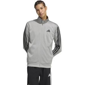imageadidas mens Essentials Warmup 3stripes Track TopCh Solid Grey