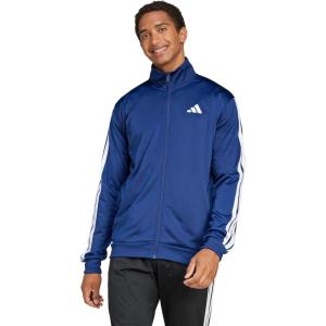 imageadidas mens Essentials Warmup 3stripes Track TopDark Blue