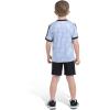 imageadidas Boys Short Sleeve 3Stripe Soccer Tee Shirt and Short SetHalo Silver