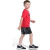 imageadidas Boys Short Sleeve 3Stripe Soccer Tee Shirt and Short SetPure Ruby