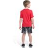 imageadidas Boys Short Sleeve 3Stripe Soccer Tee Shirt and Short SetPure Ruby