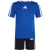 imageadidas Boys Short Sleeve 3Stripe Soccer Tee Shirt and Short SetTeam Royal Blue