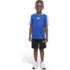 imageadidas Boys Short Sleeve 3Stripe Soccer Tee Shirt and Short SetTeam Royal Blue