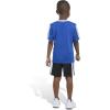 imageadidas Boys Short Sleeve 3Stripe Soccer Tee Shirt and Short SetTeam Royal Blue