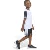 imageadidas Boys Short Sleeve 3Stripe Soccer Tee Shirt and Short SetWhite