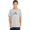 imageadidas Boys Short Sleeve Cotton USA Graphic TShirtGrey Heather Flag