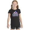 imageadidas Girls Short Sleeve Scoop Neck Tee TShirtBlack Multi