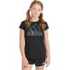 imageadidas Girls Short Sleeve Scoop Neck Tee TShirtBlack With Multicolor