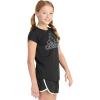 imageadidas Girls Short Sleeve Scoop Neck Tee TShirtBlack With Multicolor