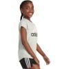 imageadidas Girls Short Sleeve Scoop Neck Tee TShirtGrey Heather With Pink