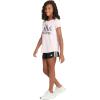 imageadidas Girls Short Sleeve Scoop Neck Tee TShirtLight Pink W Butterflies