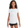 imageadidas Girls Short Sleeve Scoop Neck Tee TShirtWhite With Light Blue