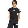 imageAdidas Girls Zne Cropped Fitted TShirtBlackWhite