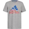 imageadidas Boys Short Sleeve Cotton USA Graphic TShirtMedium Grey Heather