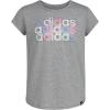 imageadidas Girls Short Sleeve Scoop Neck Tee TShirtGrey Heather Pink Multi