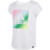 imageadidas Girls Short Sleeve Scoop Neck Tee TShirtWhite With Multicolor