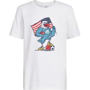 imageadidas Boys Short Sleeve Cotton USA Graphic TShirtWhite