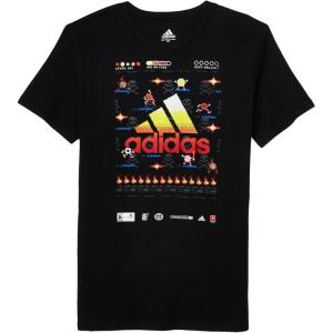 imageadidas Boys Short Sleeve Tiger Camo Bos Cotton Tee T Shirt8bit Game Time Black