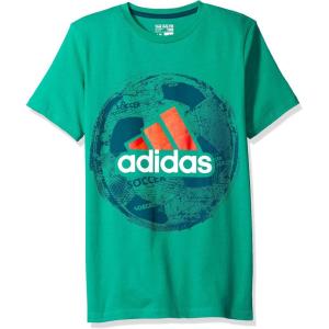 imageadidas Boys Short Sleeve Tiger Camo Bos Cotton Tee T ShirtAstro Green Soccer Ball
