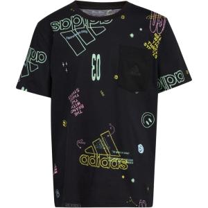 imageadidas Boys Short Sleeve Tiger Camo Bos Cotton Tee T ShirtBlack Icon