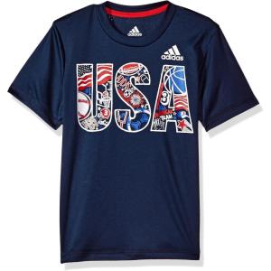 imageadidas Boys Short Sleeve Tiger Camo Bos Cotton Tee T ShirtUsa Collegiate Navy