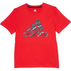 imageadidas Boys Short Sleeve Tiger Camo Bos Cotton Tee T ShirtVivid Red