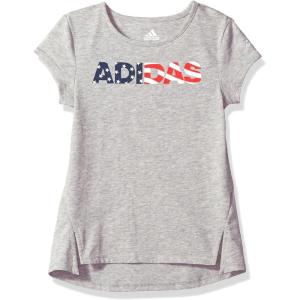 imageadidas Girls Short Sleeve Graphic Tee ShirtsGreyRed