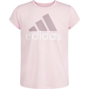 imageadidas Girls Short Sleeve Scoop Neck Tee TShirtClear Pink Heather