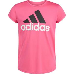imageadidas Girls Short Sleeve Scoop Neck Tee TShirtPulse Magenta