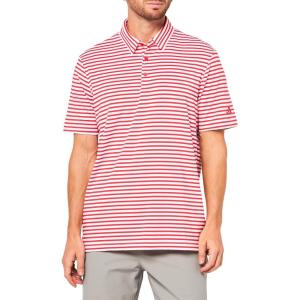 imageadidas Golf Mens Standard Ultimate365 Dash Stripe Polo ShirtClear PinkBlack